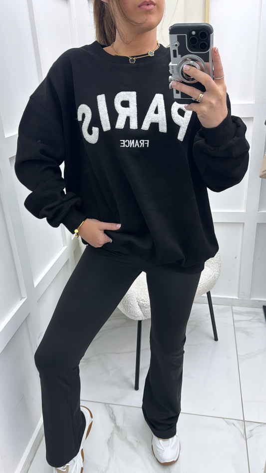 PARIS black super soft sweatshirt