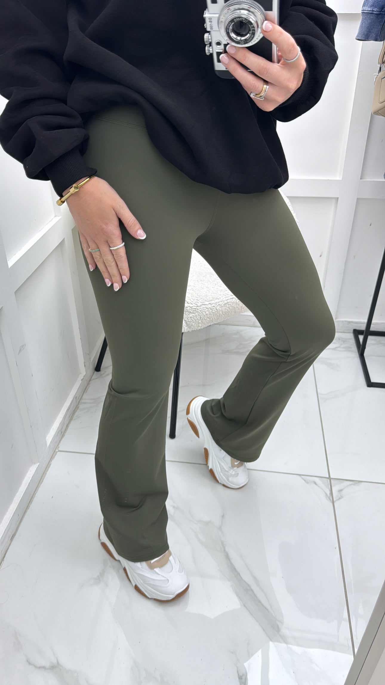 MILLIE khaki flared gym legging