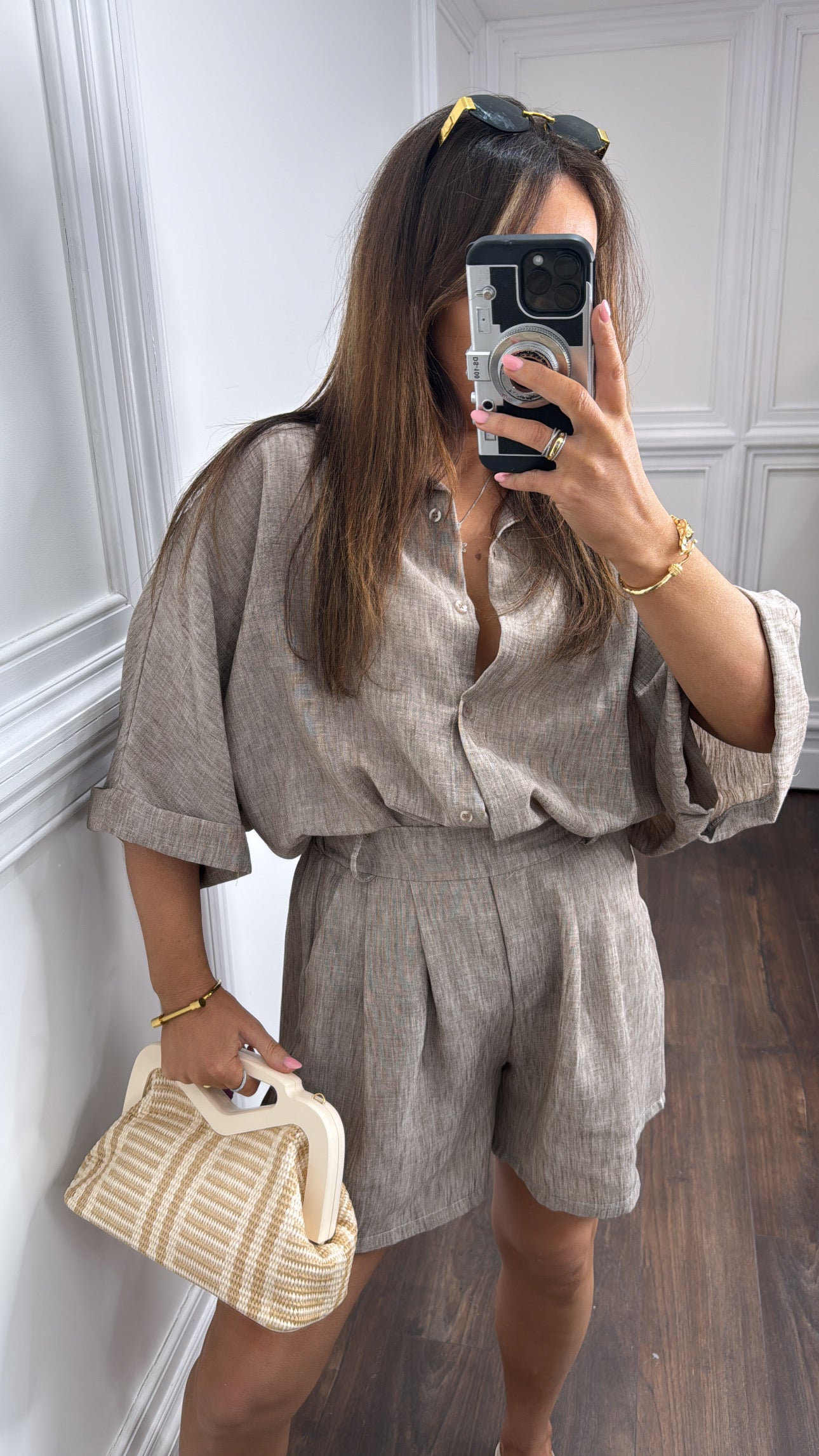 GENENE mocha linen look co-ord