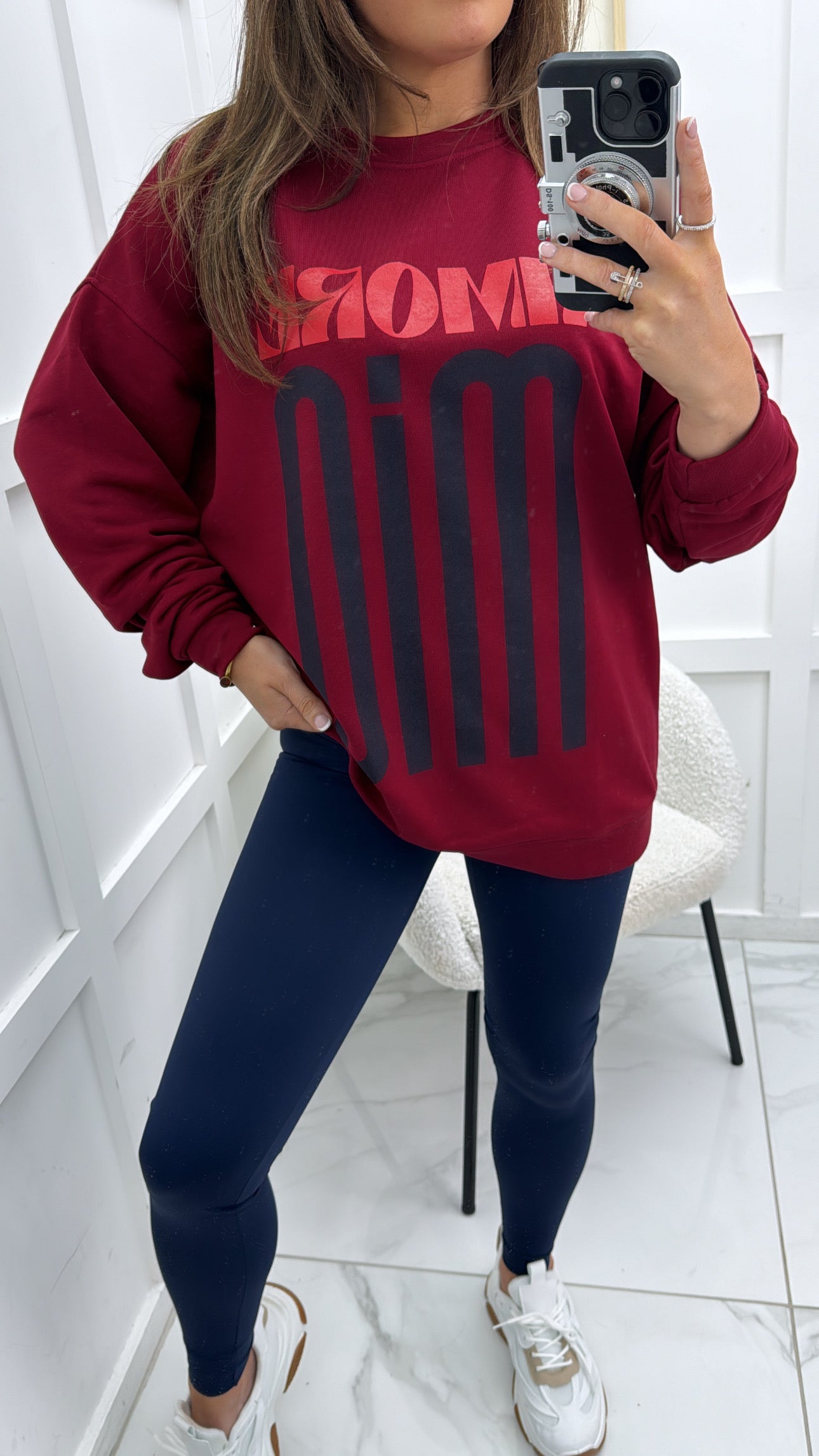 AMORE MIO cherry red slogan sweatshirt