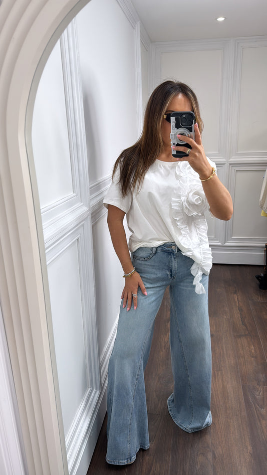 LOTTIE blue denim extreme wide leg jeans