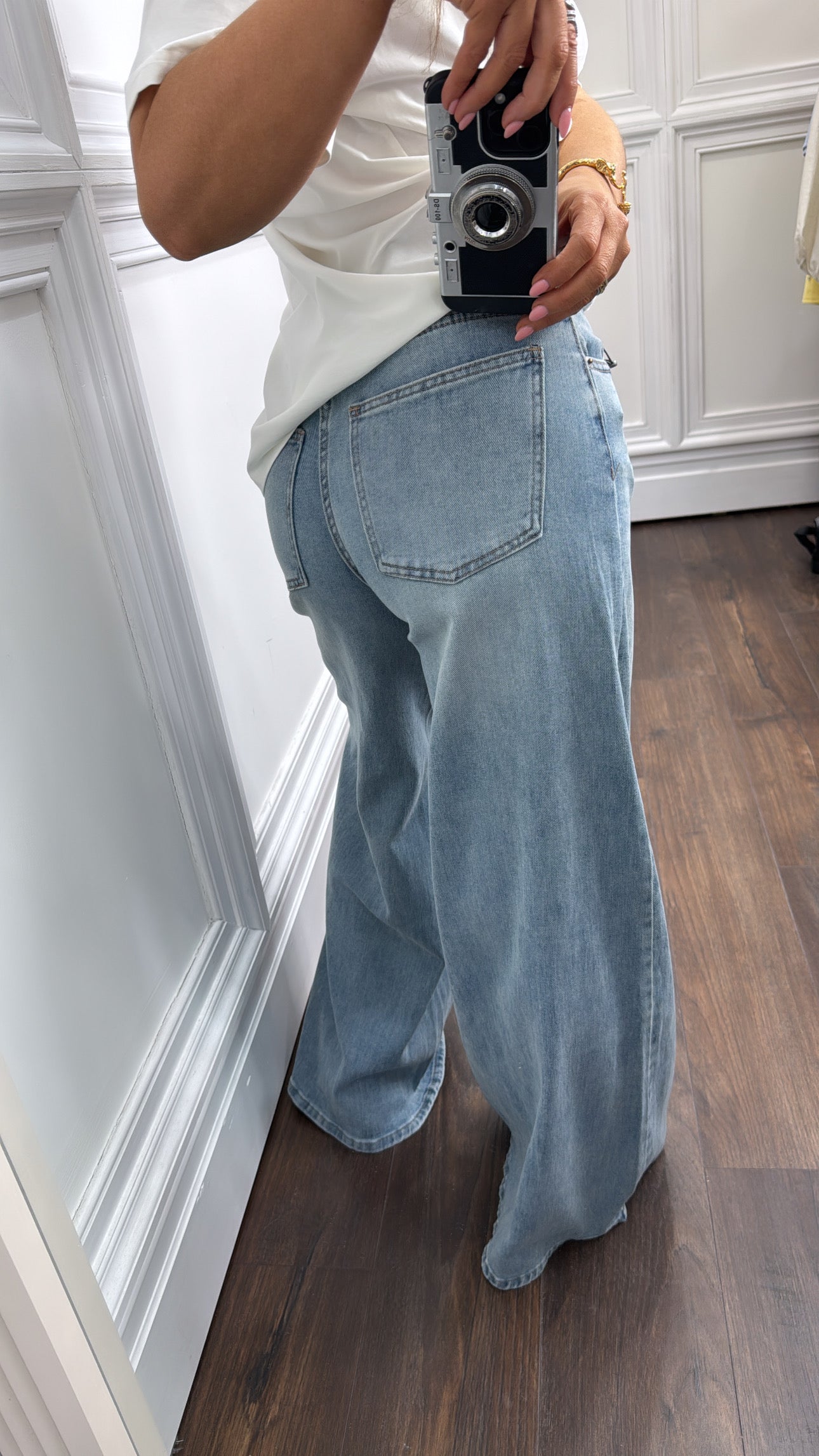 LOTTIE blue denim extreme wide leg jeans