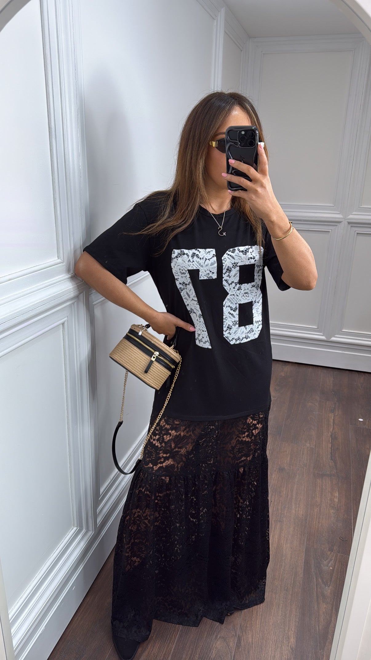 JESSIE black 87 lace maxi dress