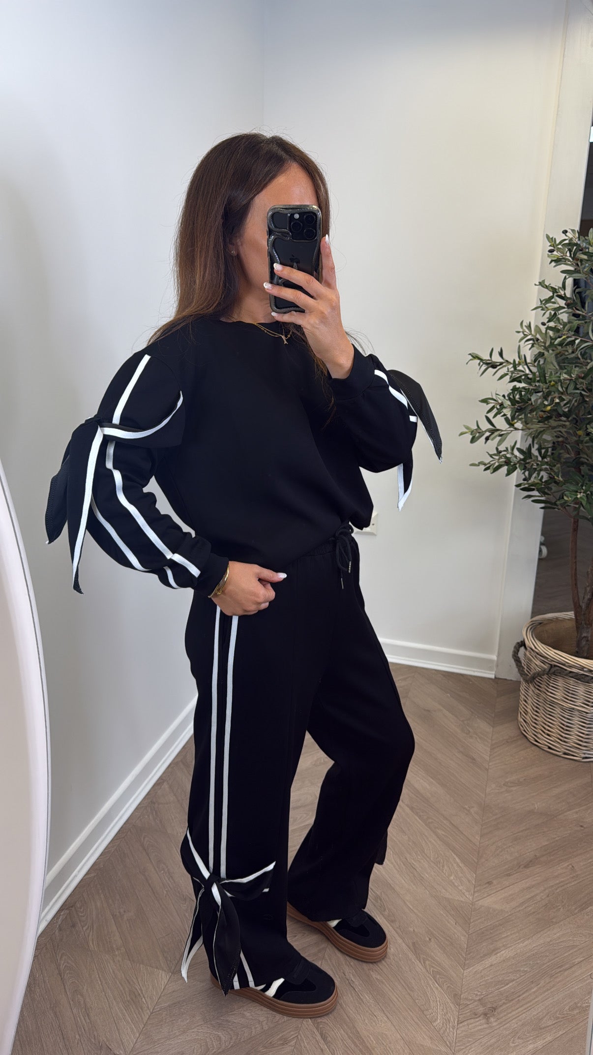 MAISIE black tie detail tracksuit