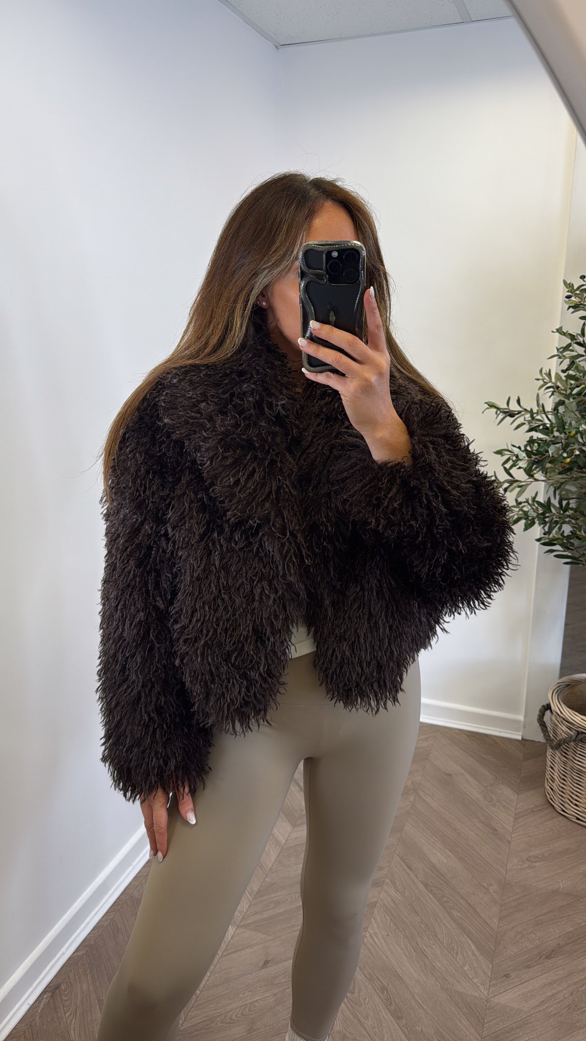 PHOEBE brown fur jacket