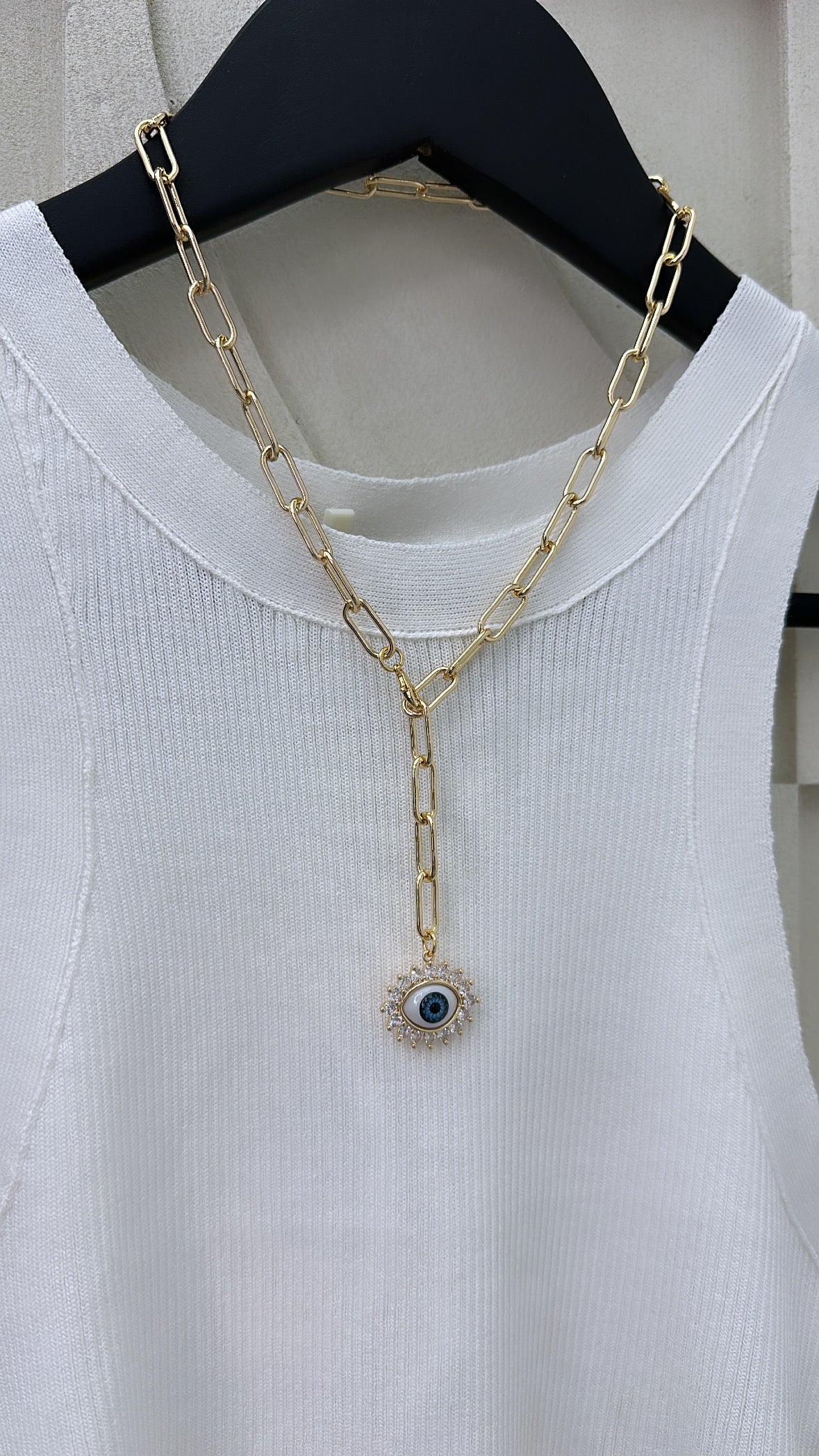 SALLY gold chain necklace with evil eye