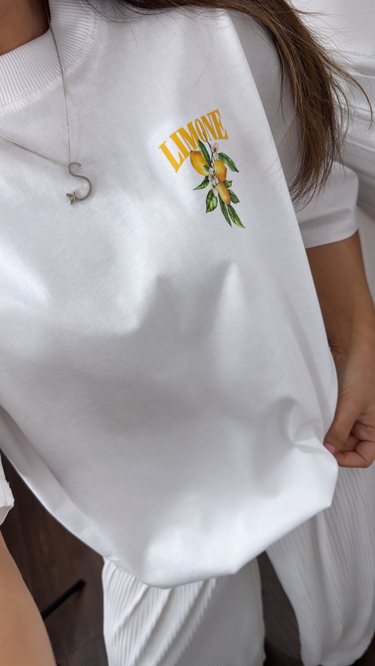 LIMONE white lemon logo oversized t-shirt