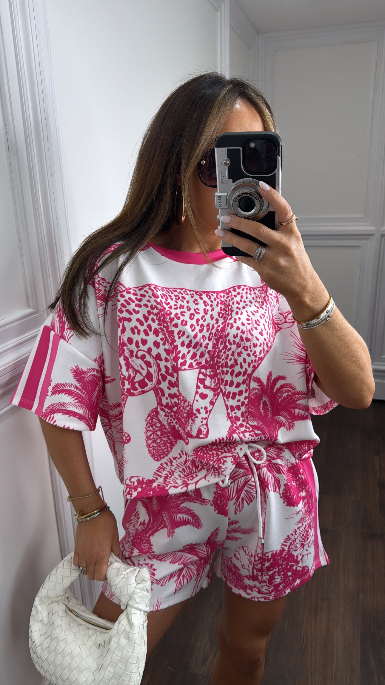 SAMIRA pink jungle print top and shorts co-ord
