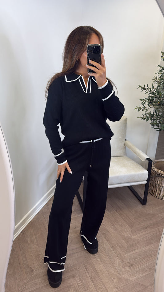 ROSIE black ribbed top and pants co-ord