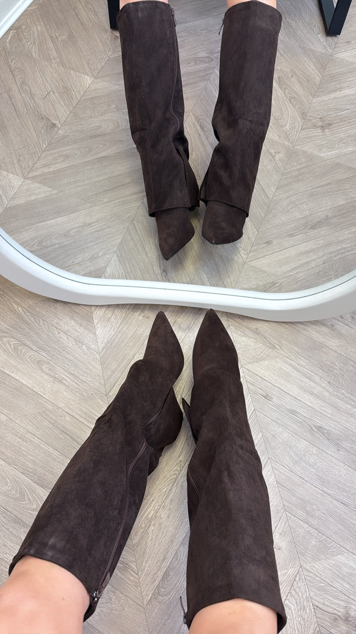 ISABELLA brown fold over heel boots