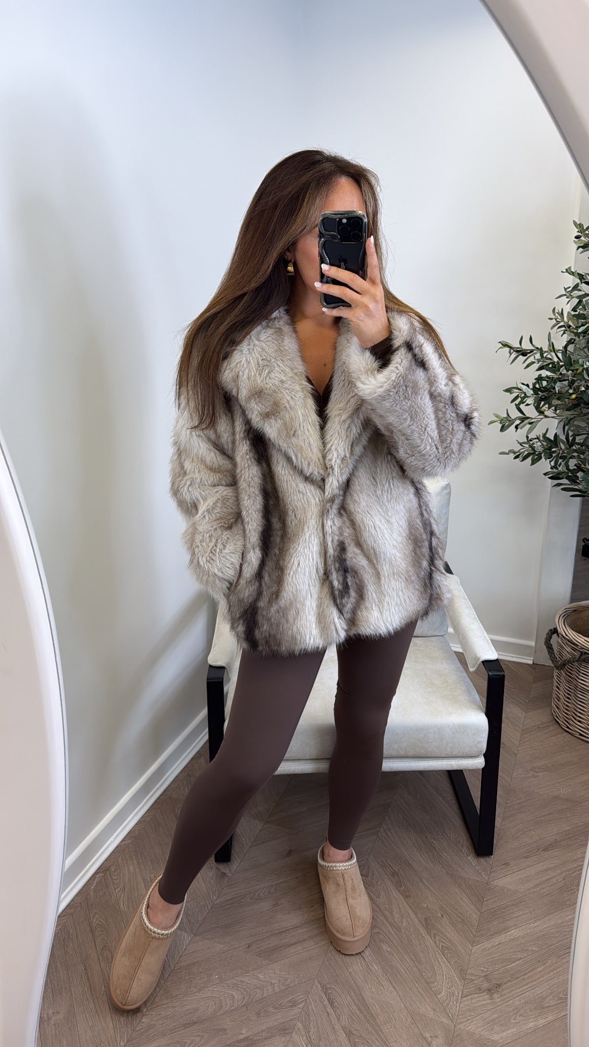 MOLL beige faux fur jacket