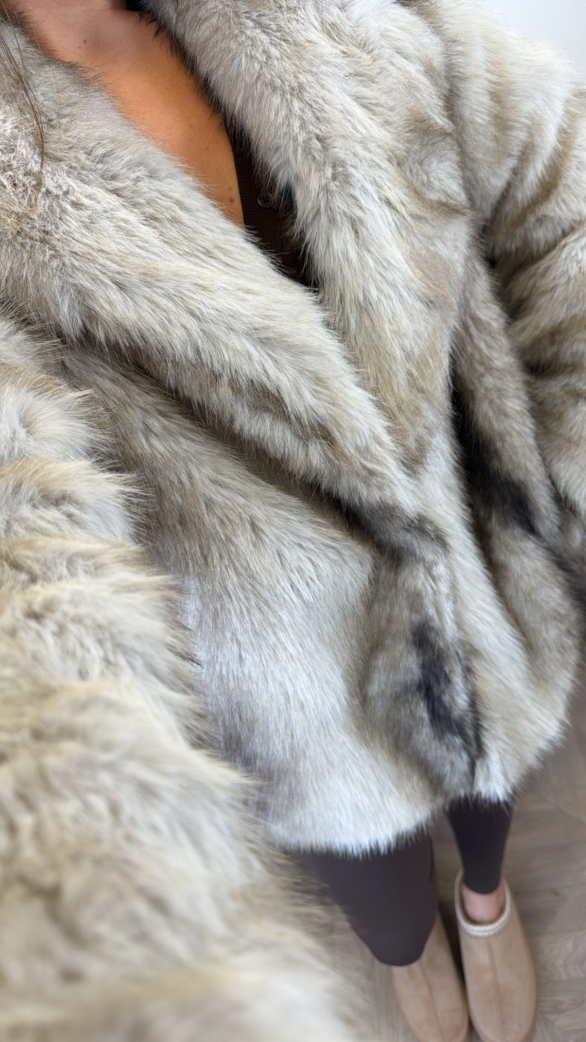 MOLL beige faux fur jacket
