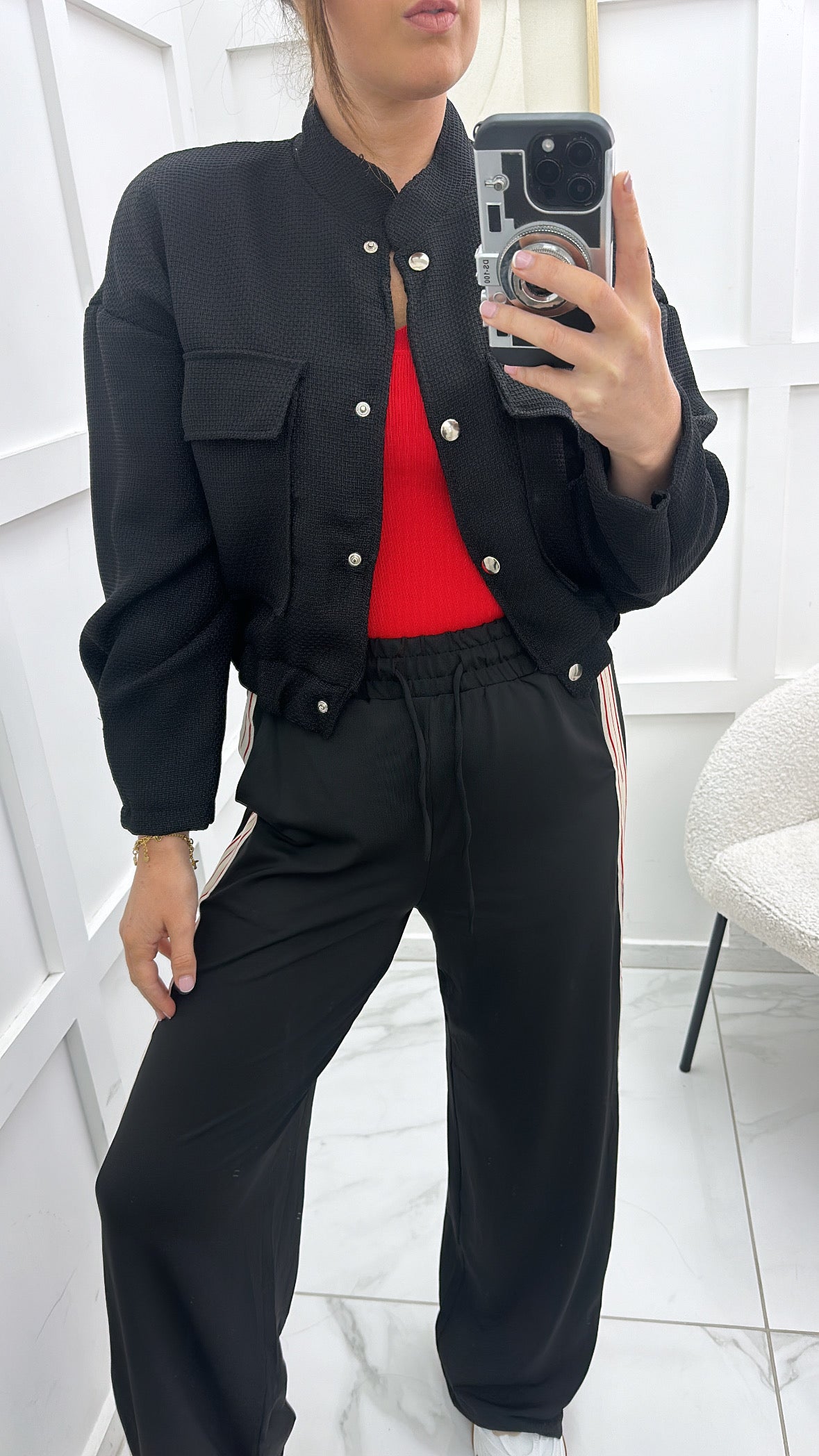 MAISIE black bomber jacket