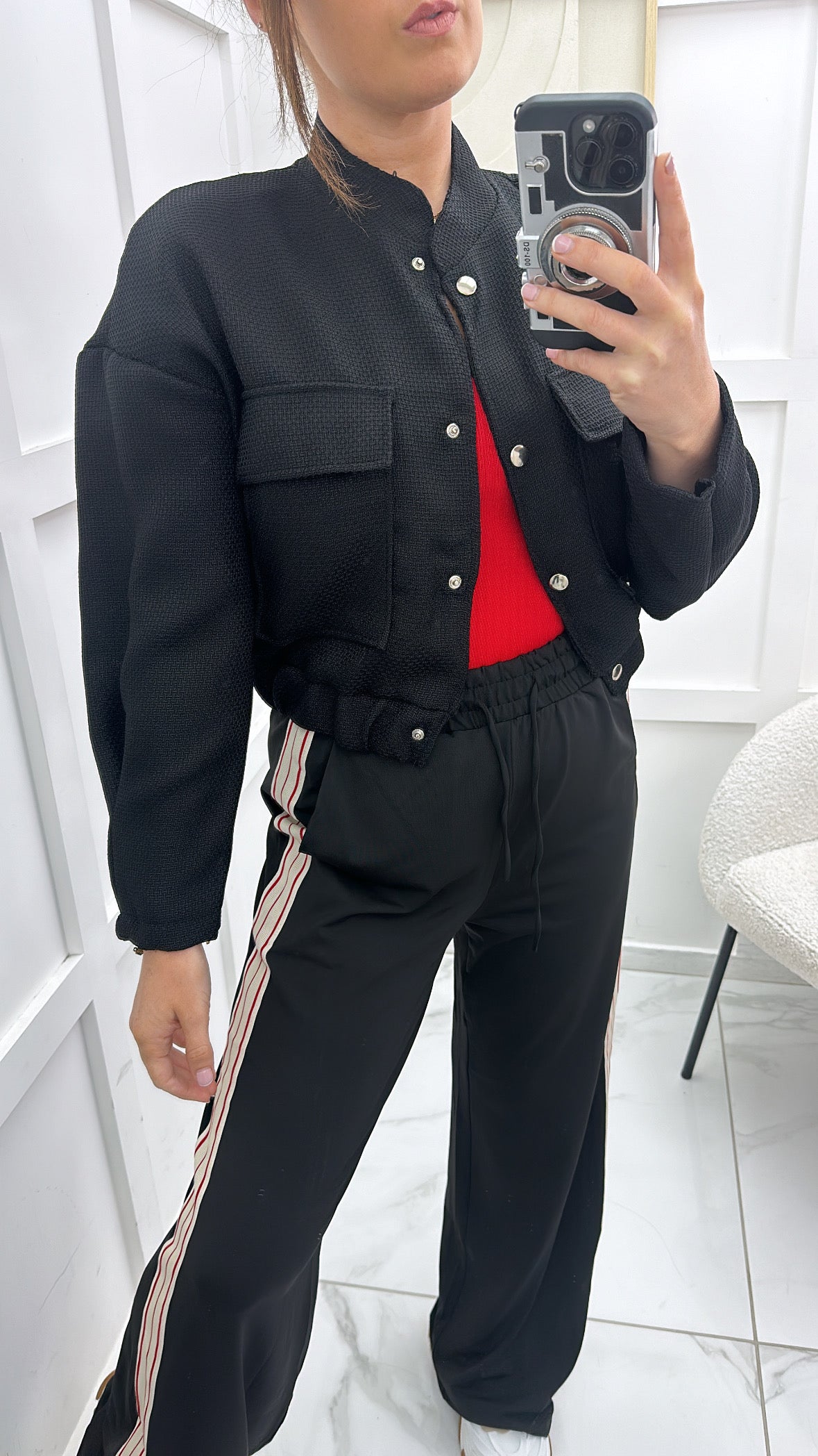 MAISIE black bomber jacket