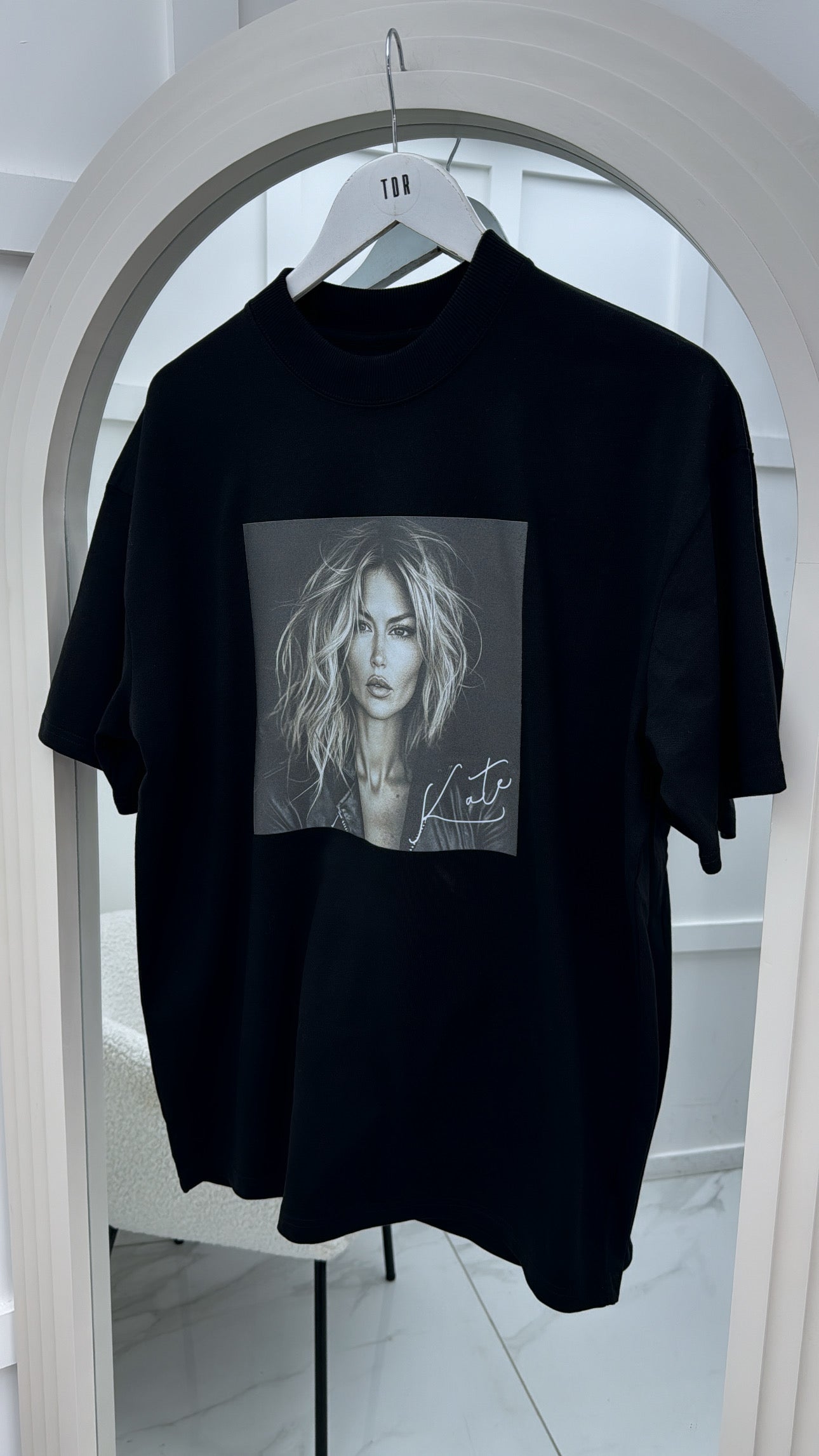 KATE MOSS black oversize graphic t-shirt