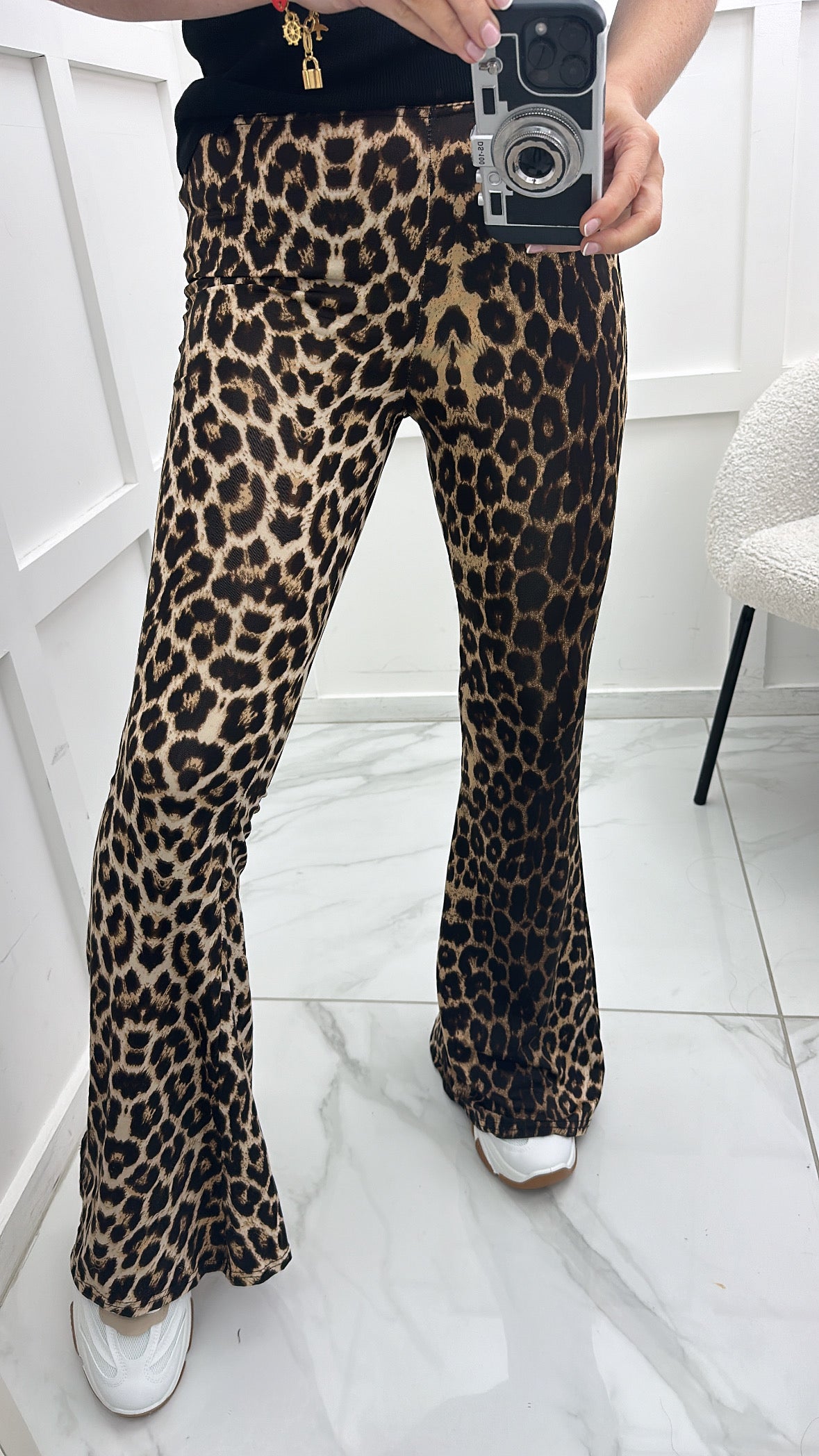 BROOKE leopard print flared trousers