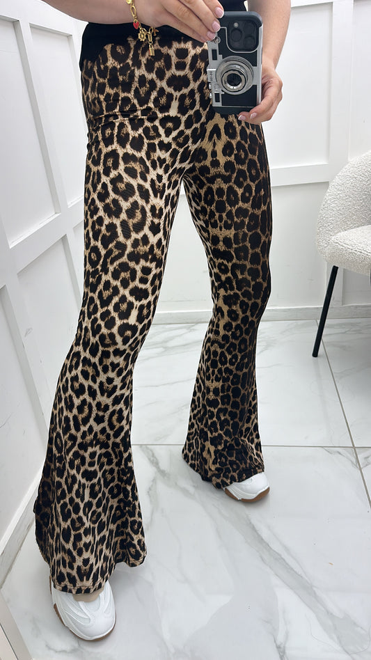 BROOKE leopard print flared trousers