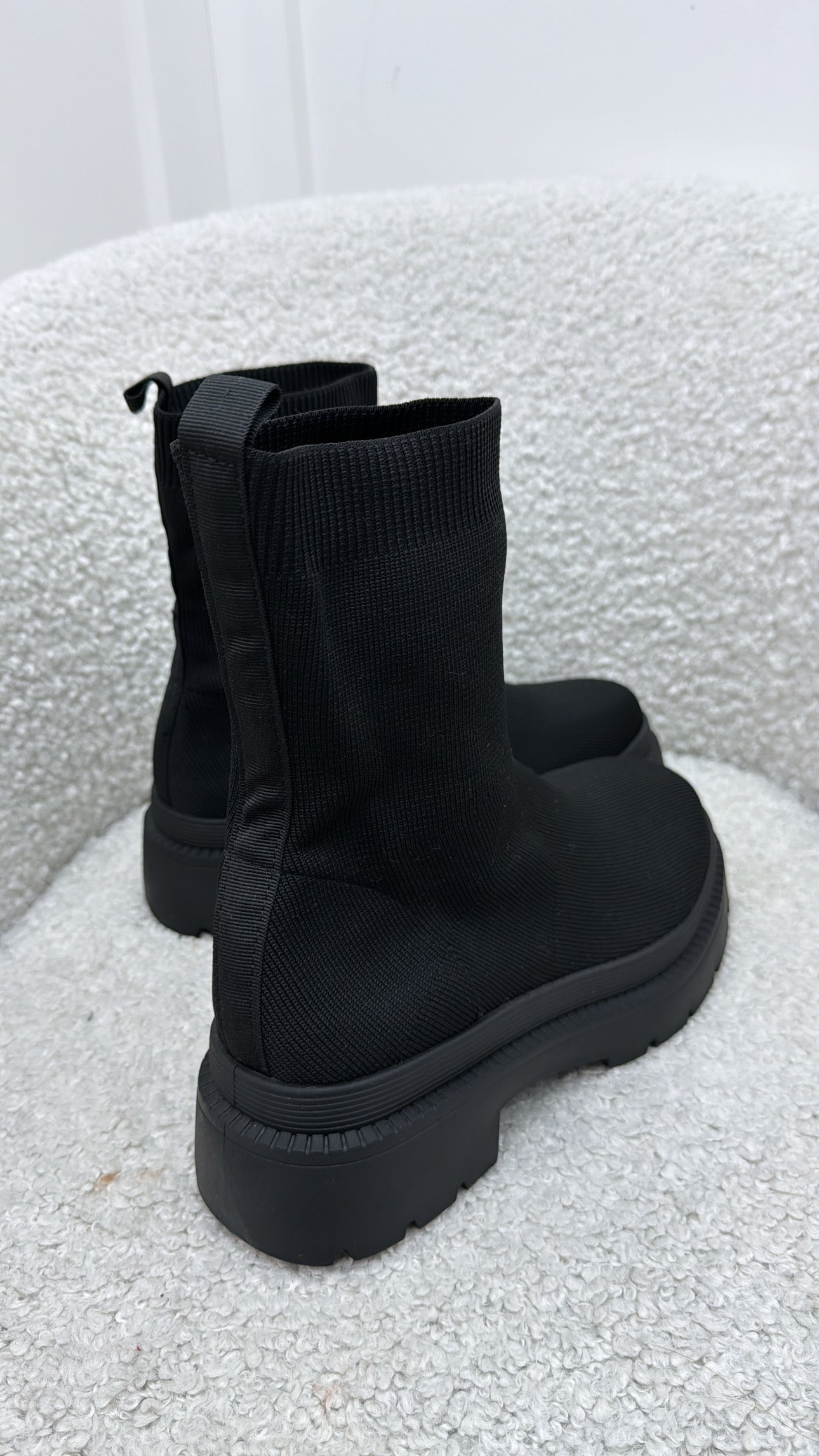 LILLY black ankle sock boots