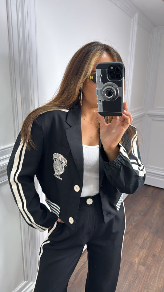 HOWARD black tailored cropped blazer co-ord