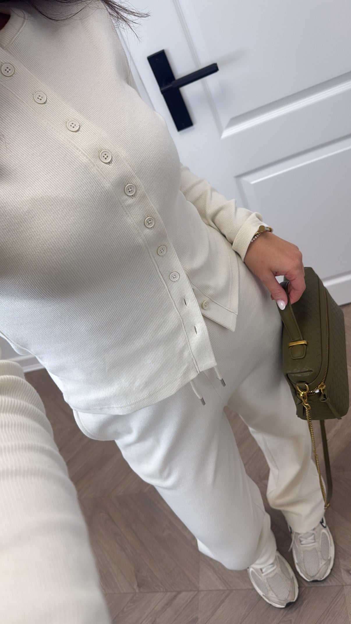 LORNA ice cream ribbed cardigan lounge set