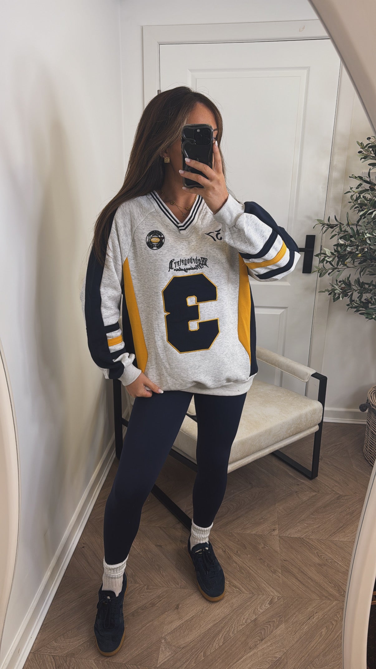 DANNI grey oversize basketball sweatshirt