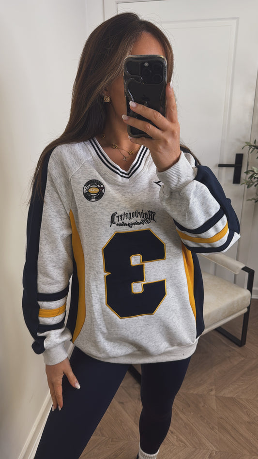 DANNI grey oversize basketball sweatshirt