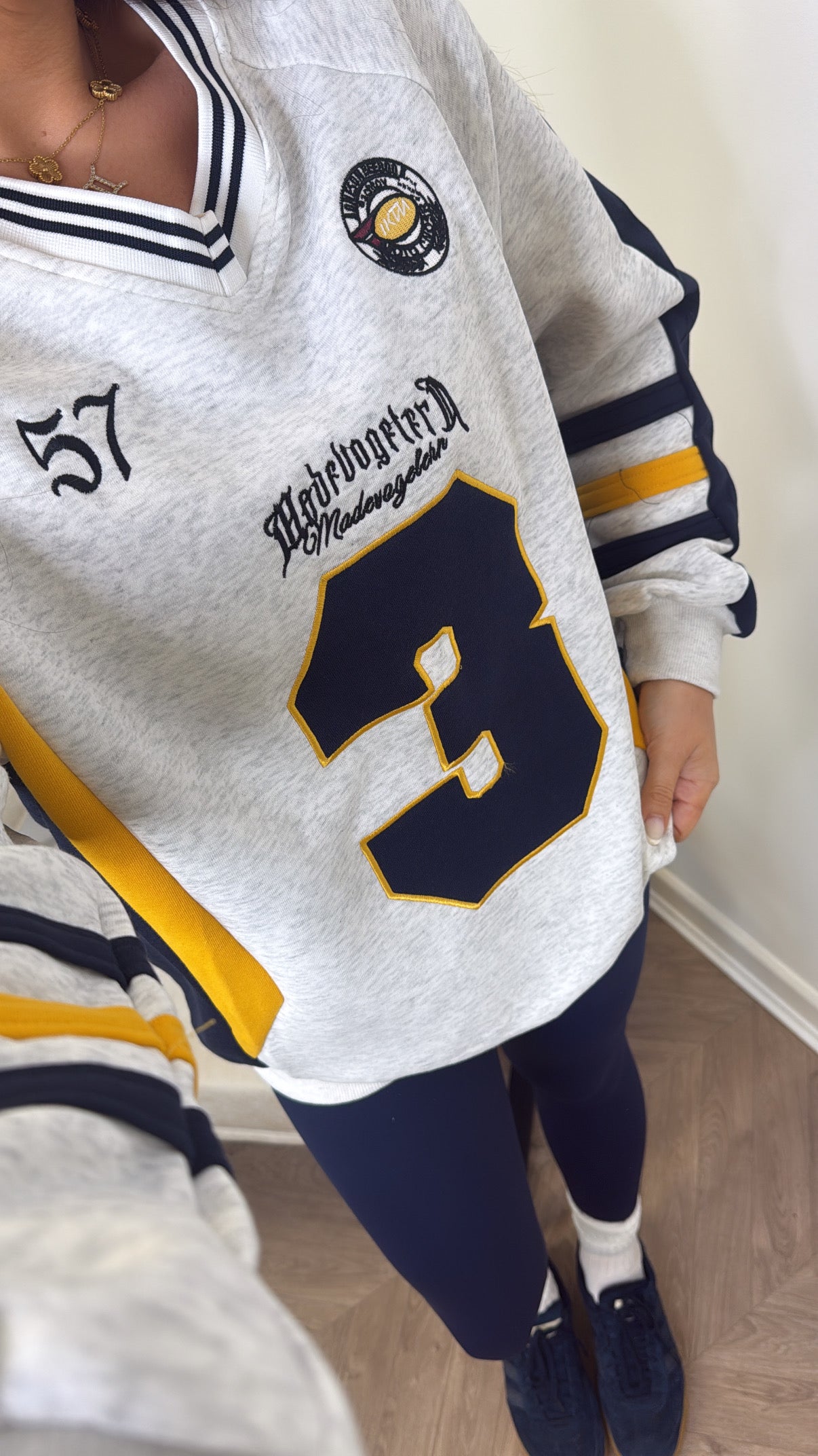 DANNI grey oversize basketball sweatshirt
