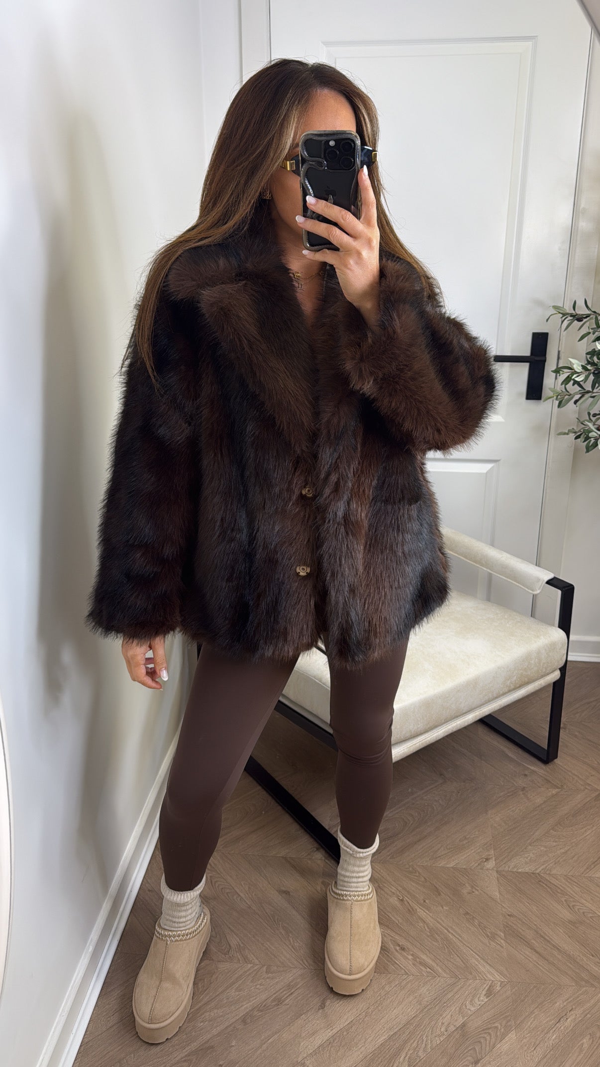 MOLL brown faux fur jacket
