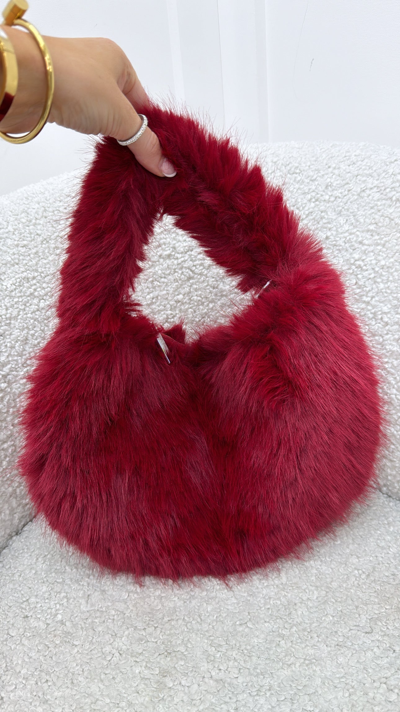 ELEANOR red faux fur grab bag