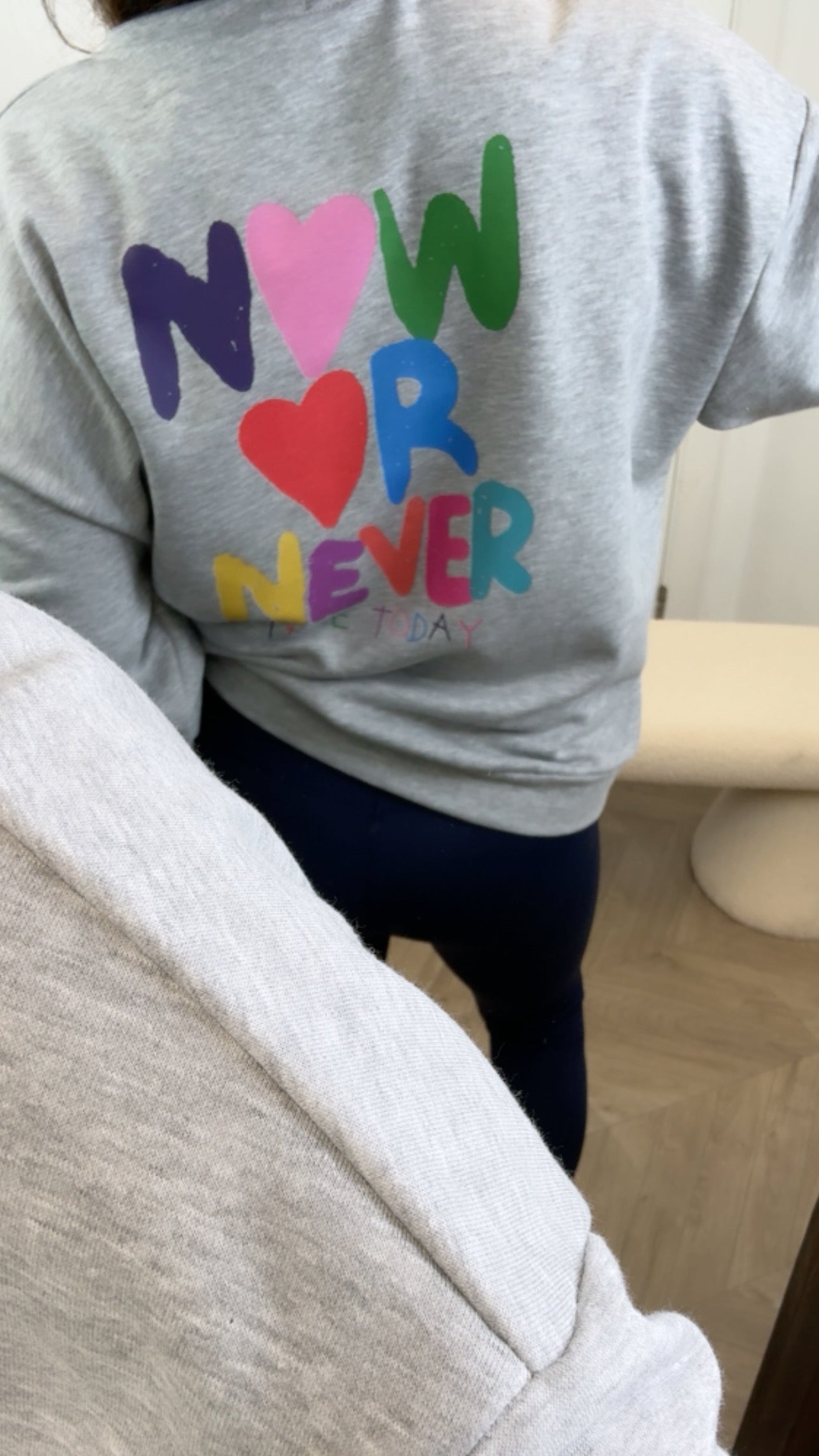NOW OR NEVER grey logo sweatshirt
