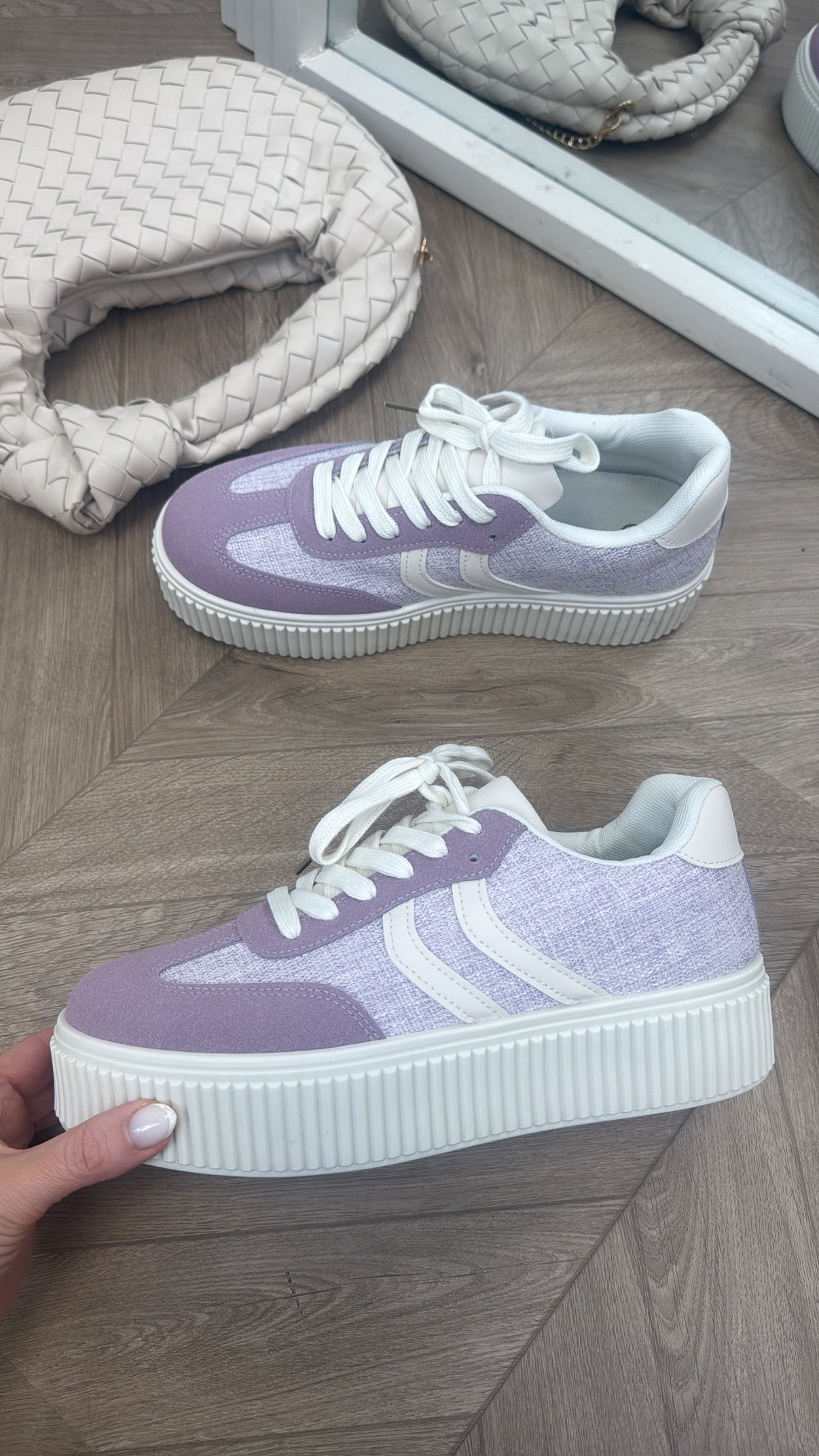 JOSIE lilac platform trainers