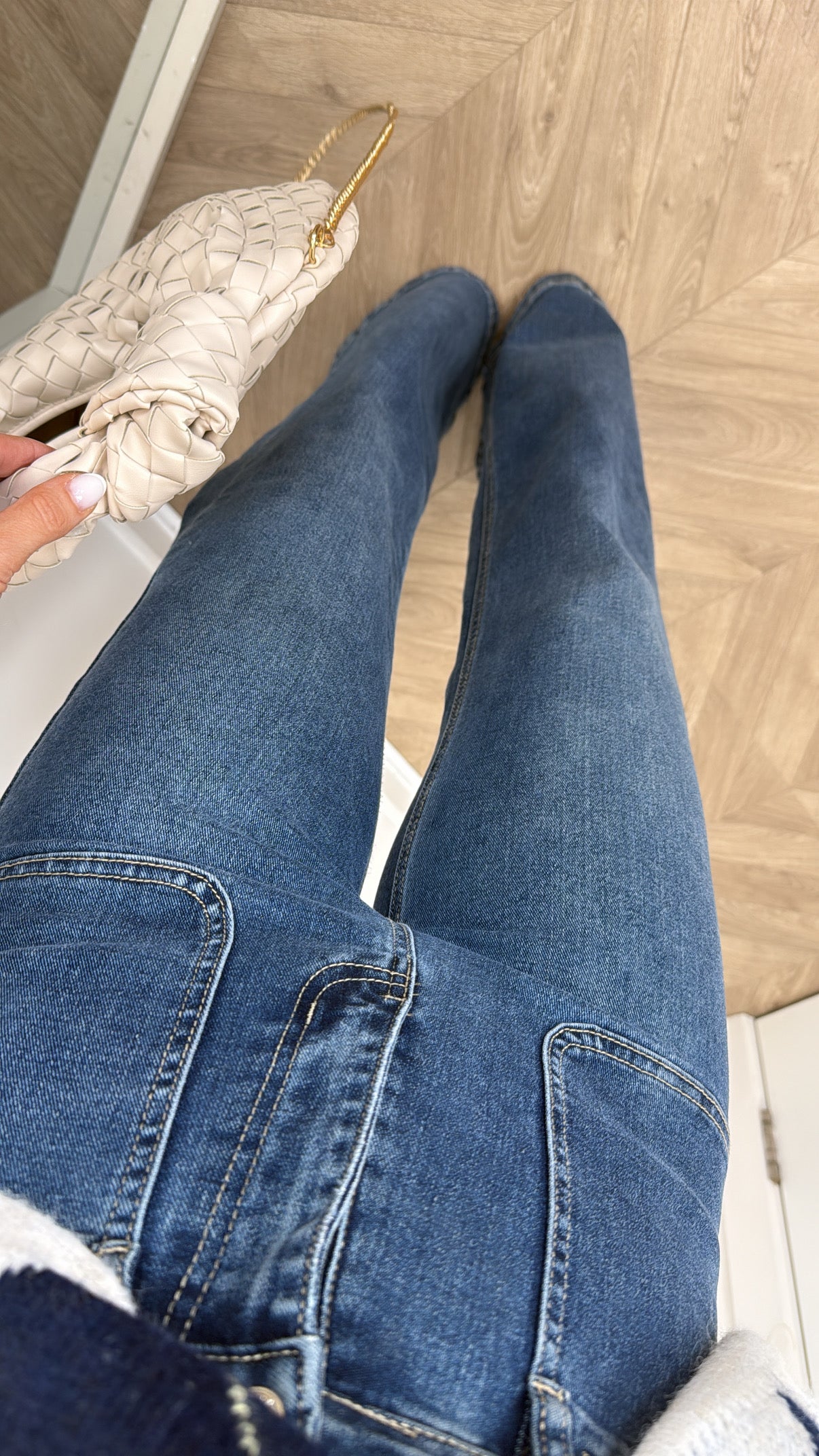 ABBEY dark blue wide leg denim jeans