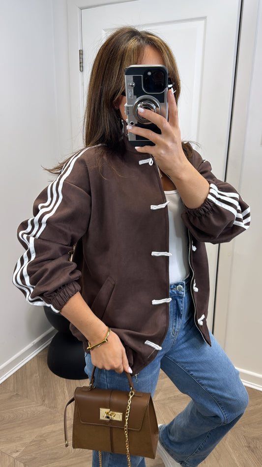 JAYLA brown faux suede jacket