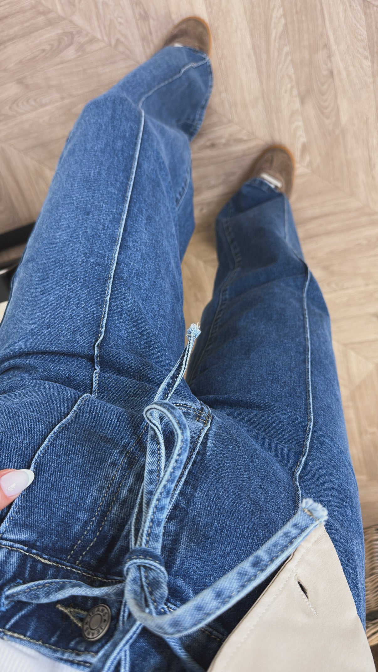 MARNI blue baggy style jeans with tie waist detail