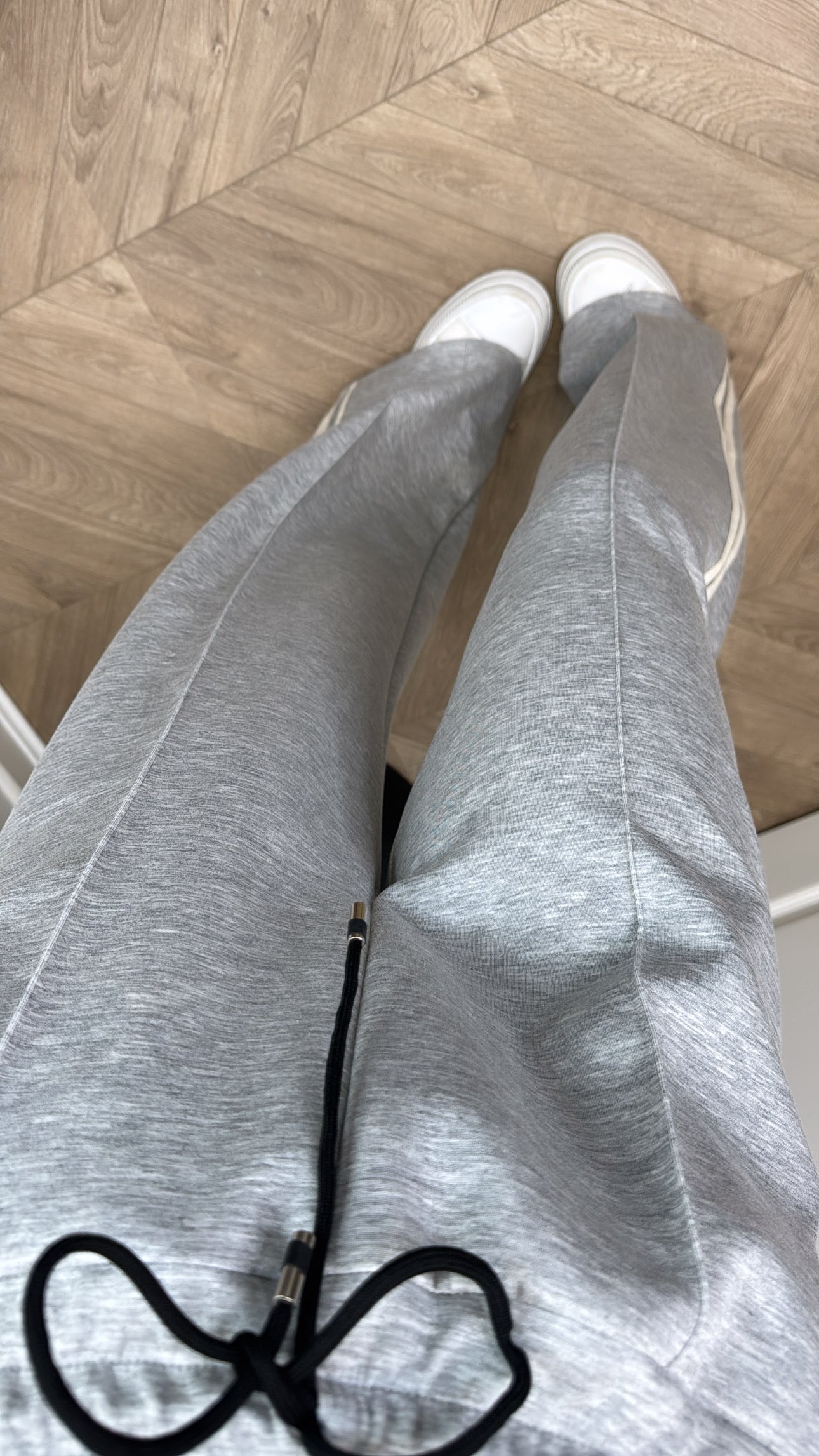 PEARL grey marl joggers with contrast stripe