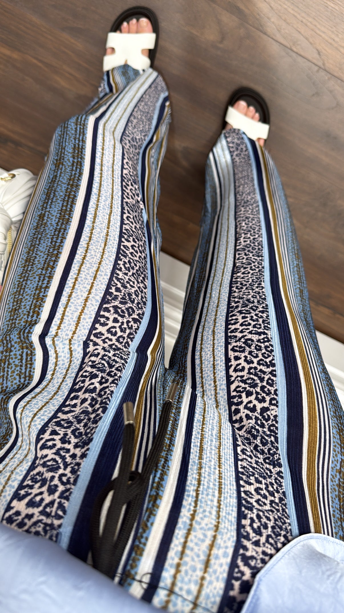 SAVANNAH blue printed palazzo trousers