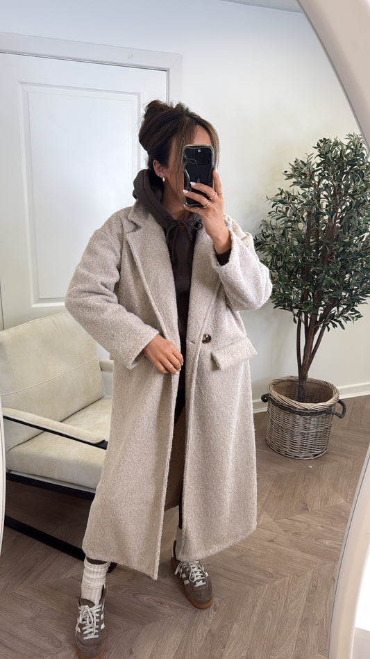 ELEANOR beige super soft duster coat