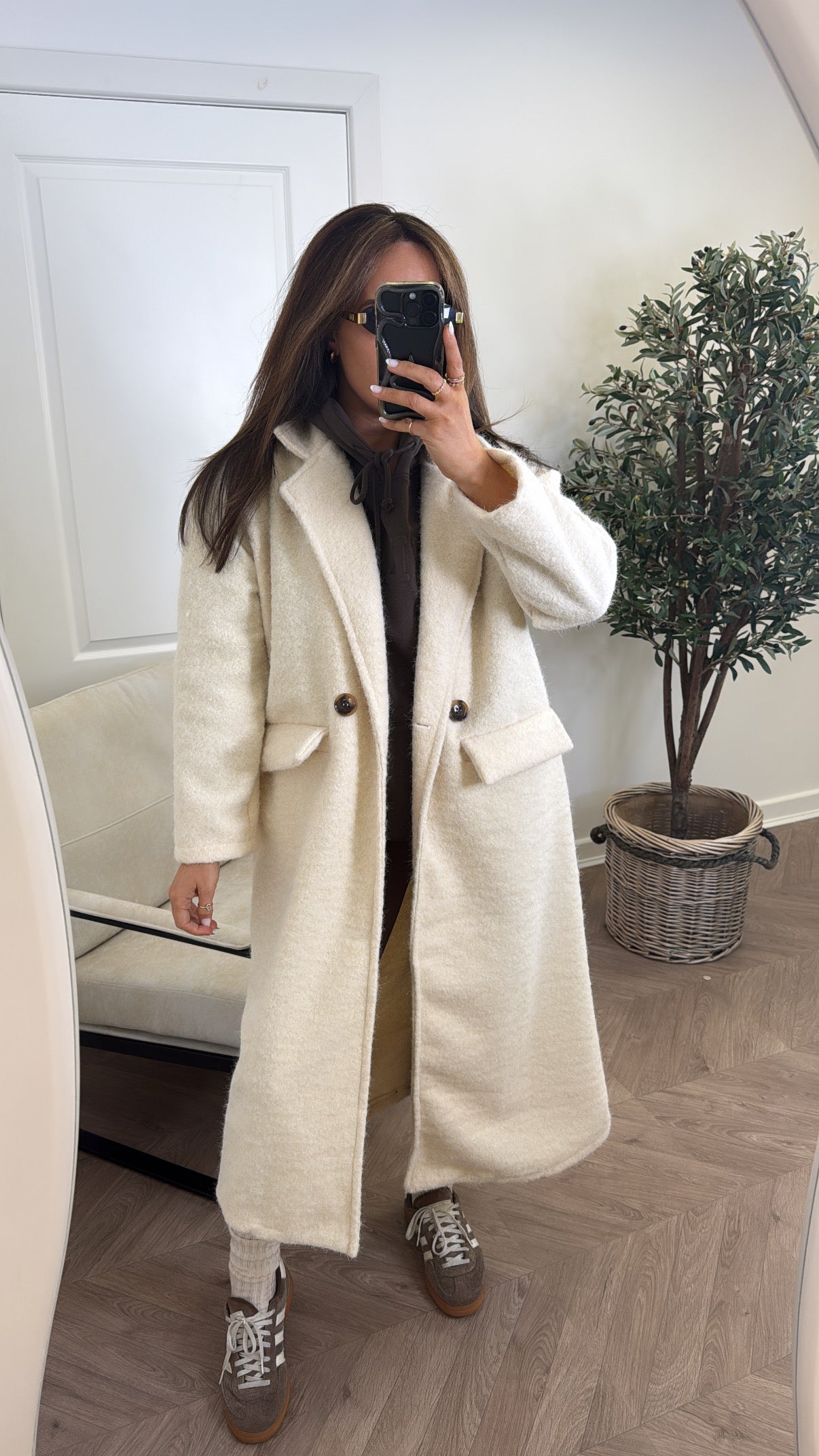 ELEANOR cream super soft duster coat