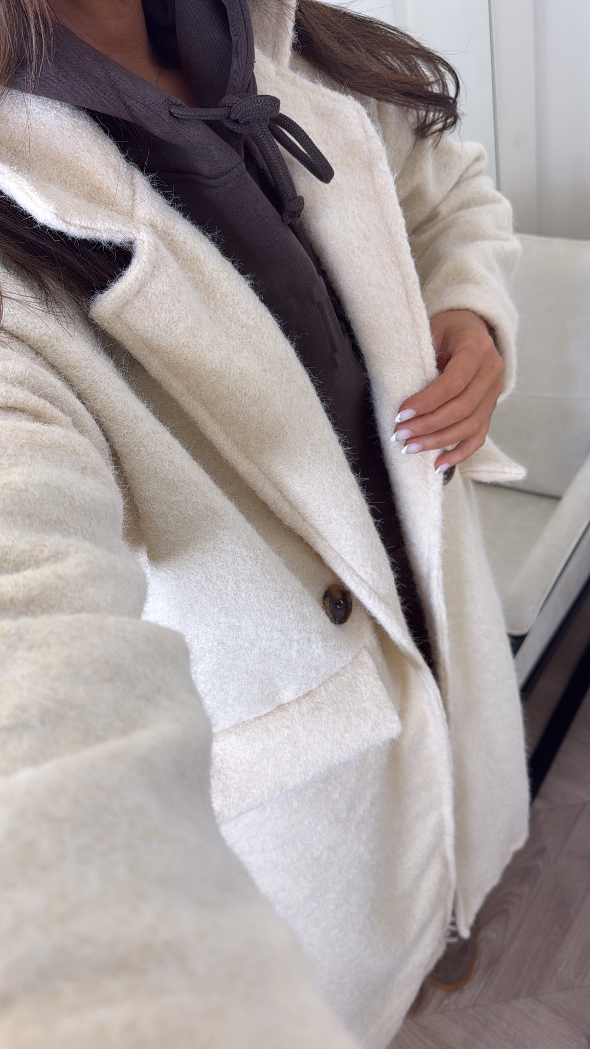 ELEANOR cream super soft duster coat
