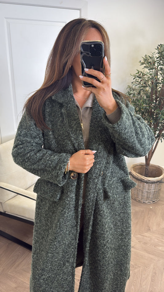 ELEANOR forest green super soft duster coat