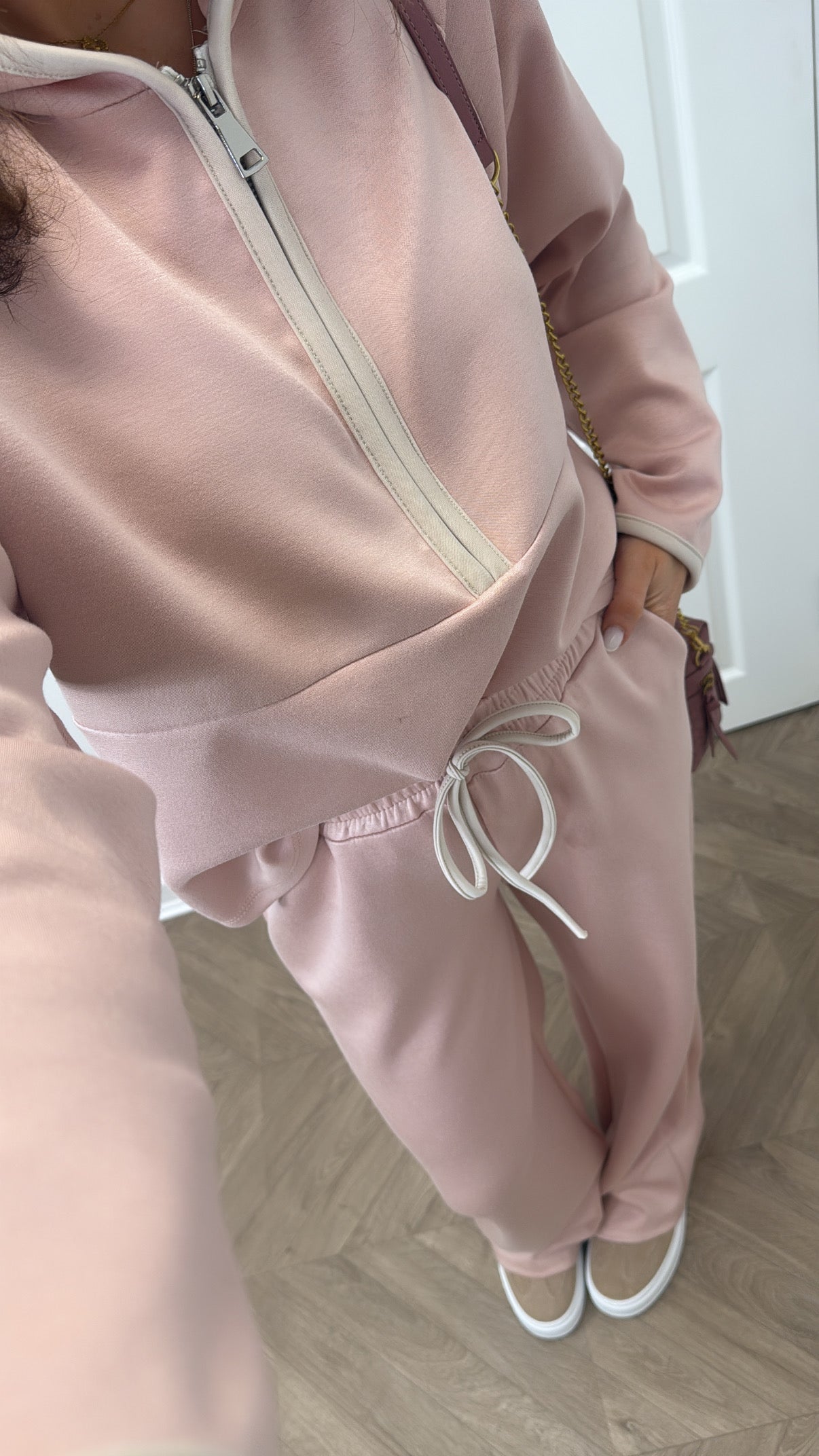 LIBERTY baby pink zip hoody and trousers lounge set