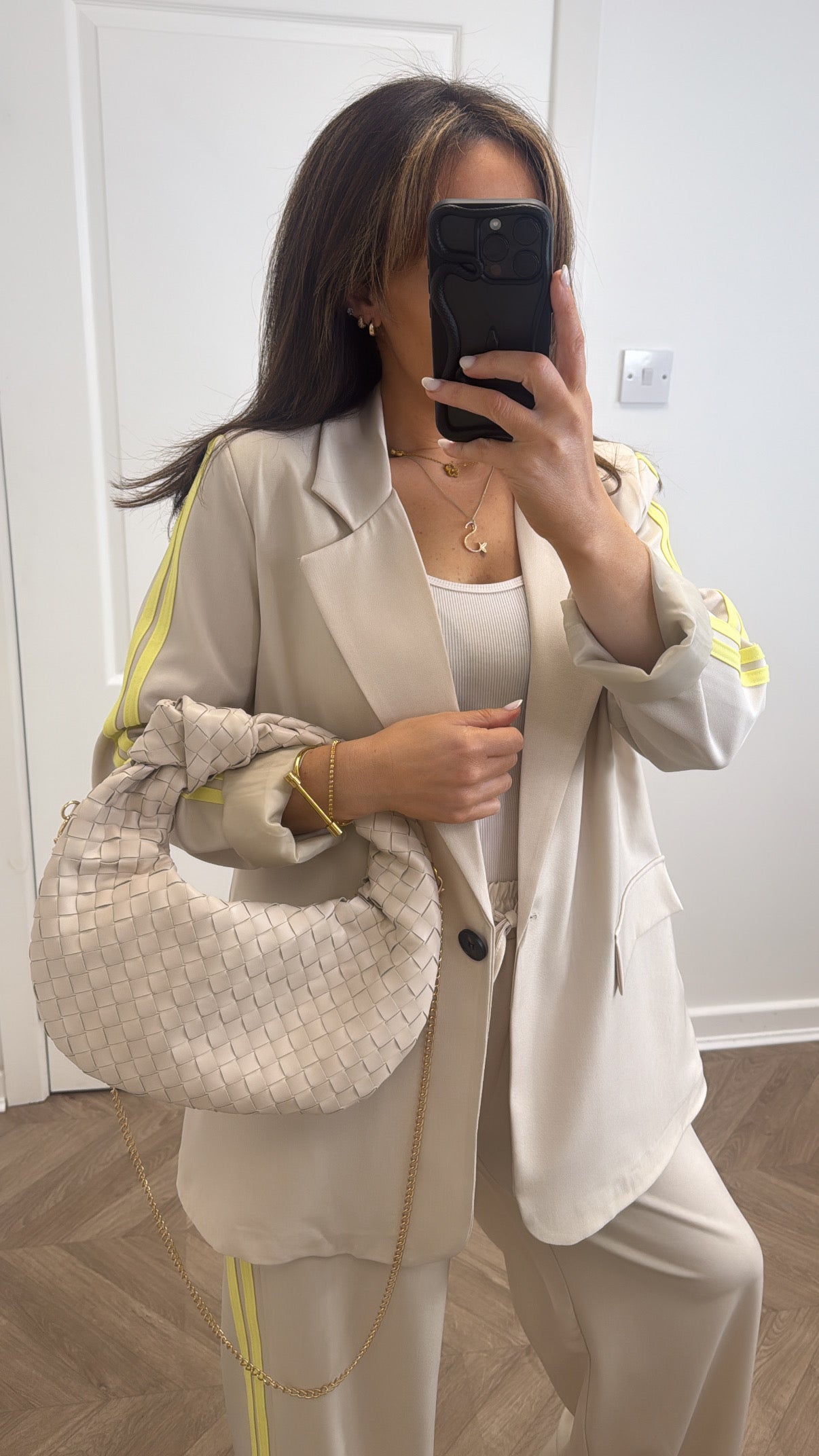 MELI beige blazer and trouser co-ord