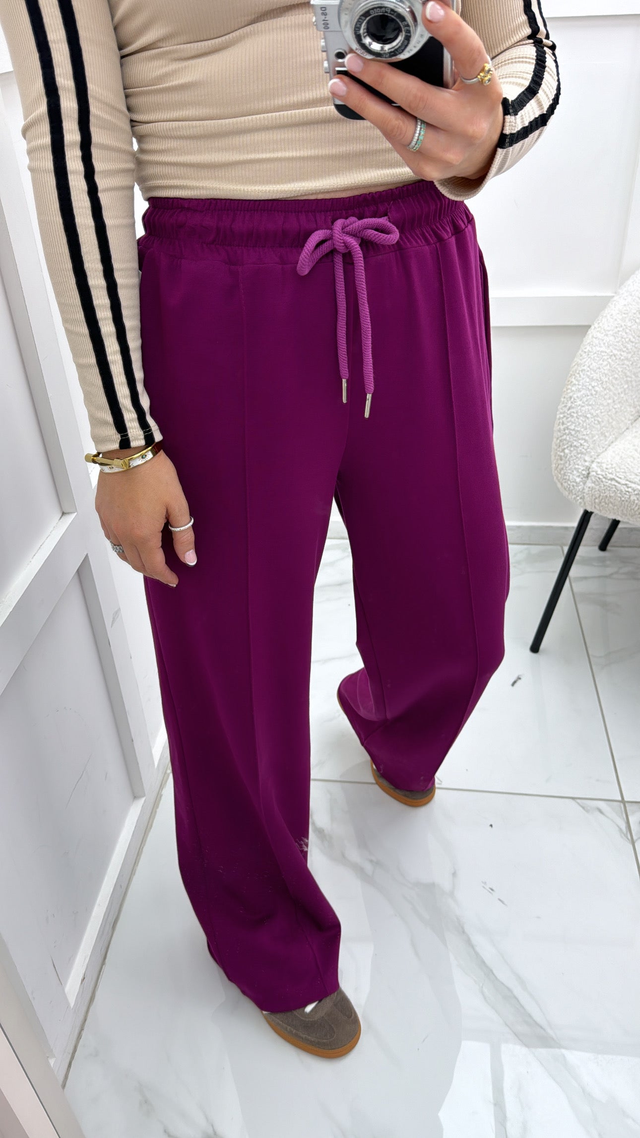 KYLIE berry super soft jogger with exposed seam detail