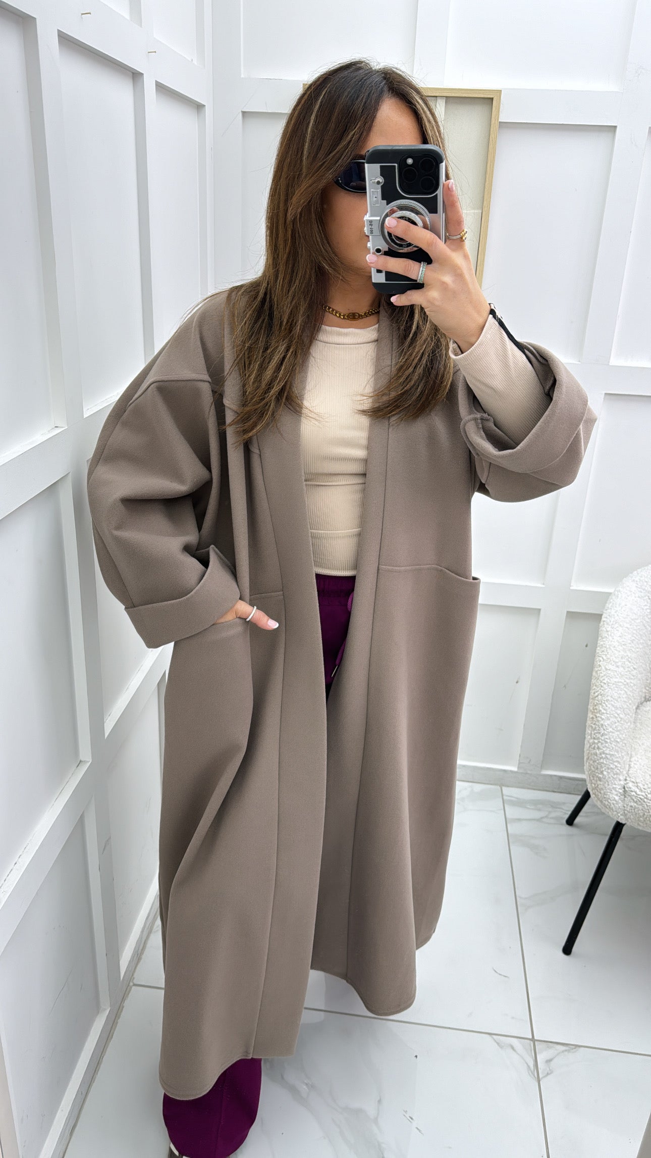 TARA taupe super soft duster coat