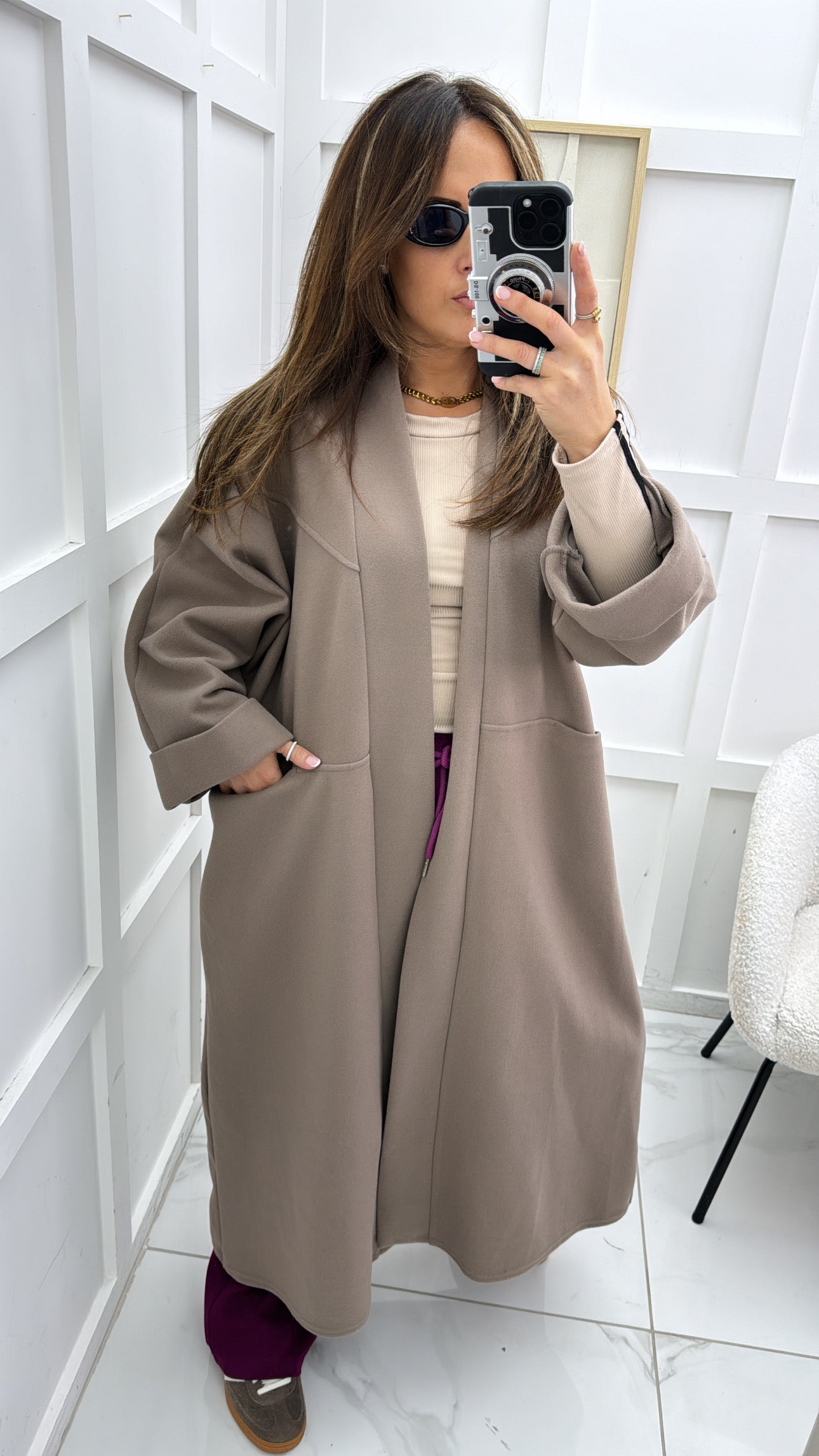 TARA taupe super soft duster coat