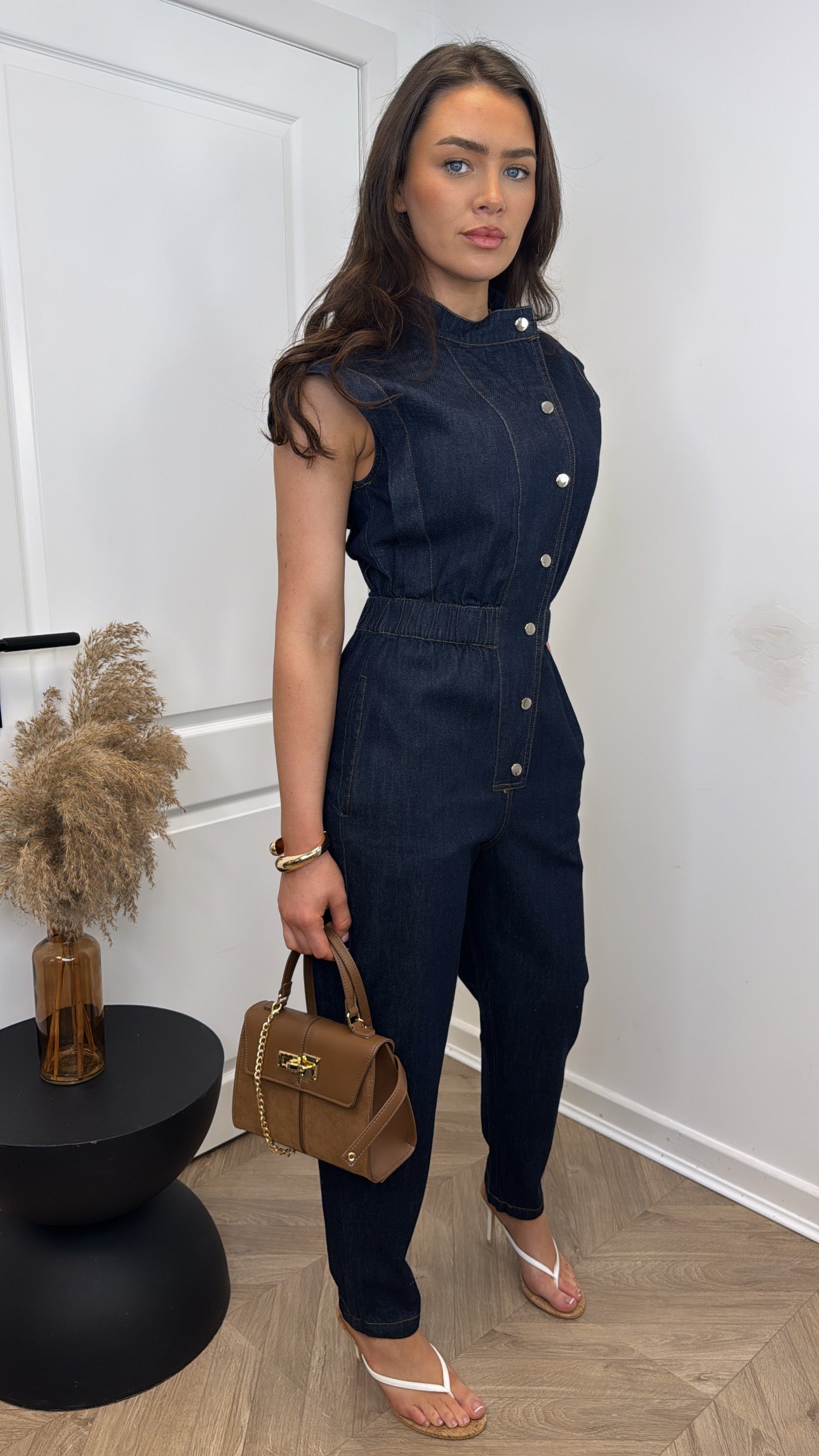 BRYONI dark blue denim jumpsuit