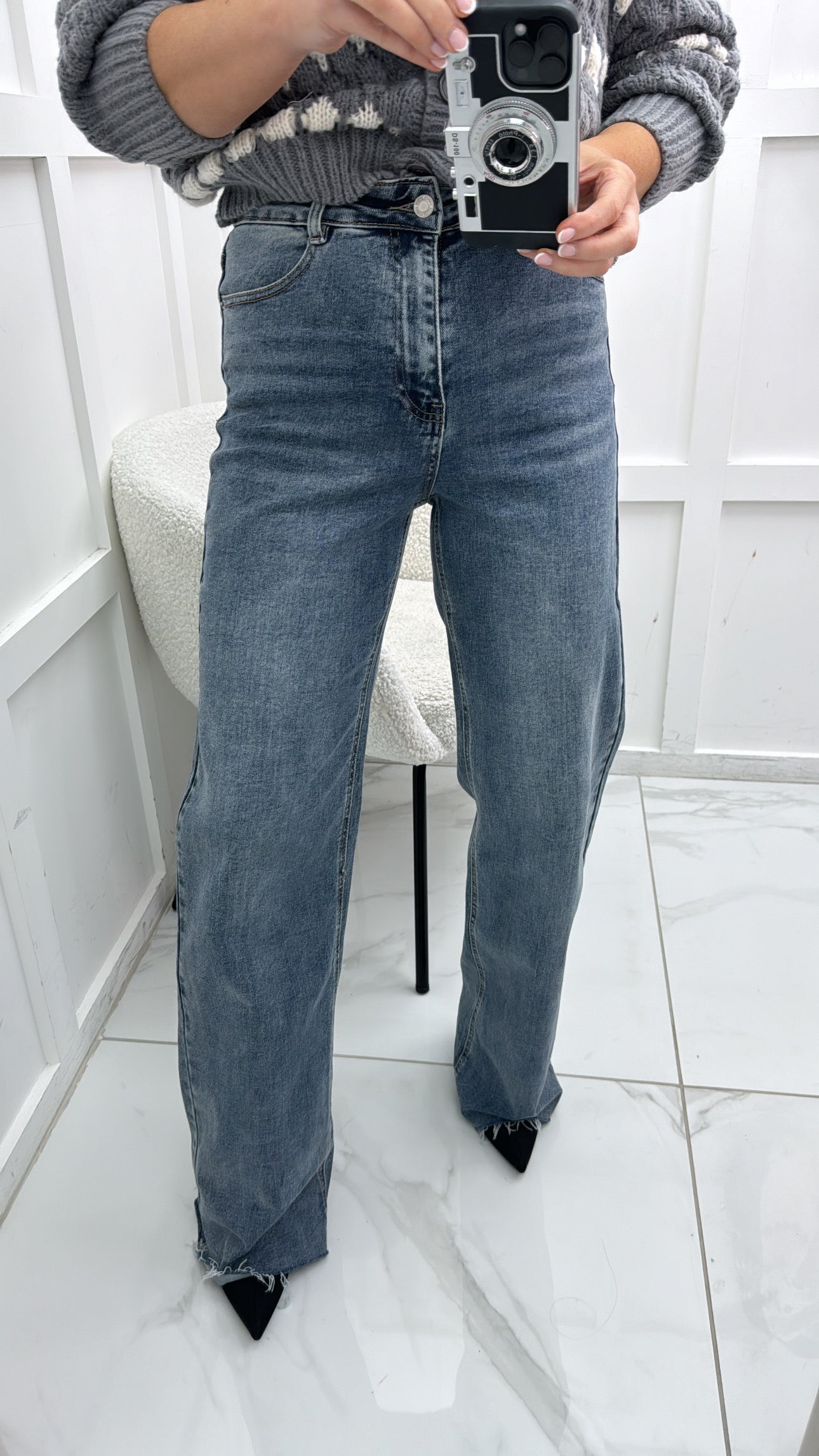 NIAMH blue denim boyfriend jeans