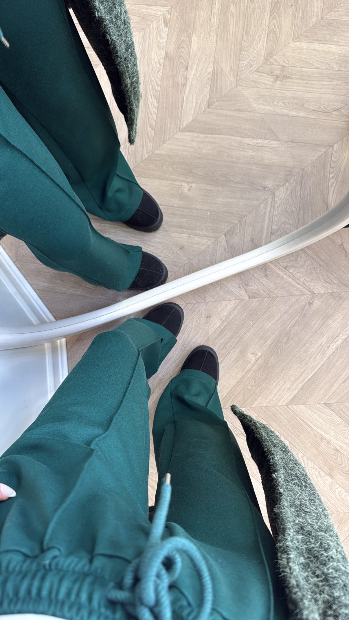 MARLEY forest green soft seam detail joggers