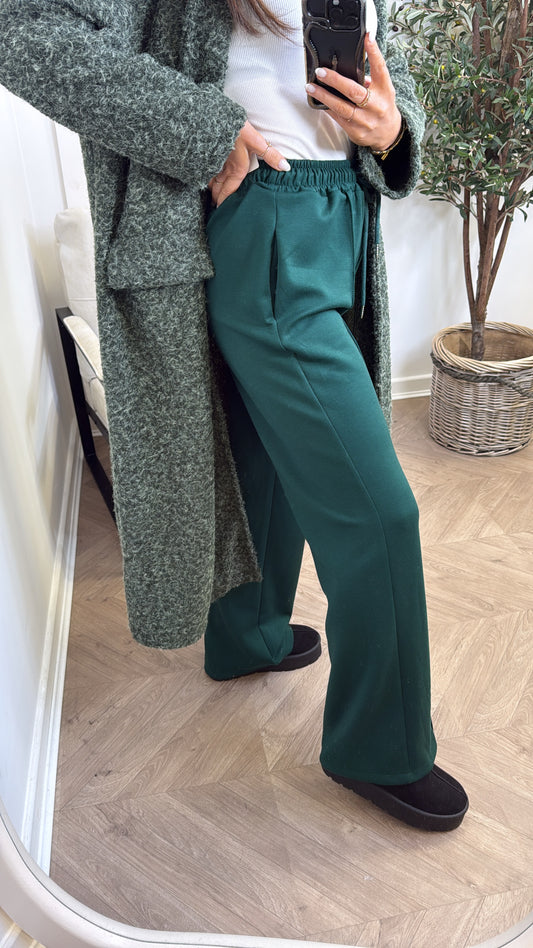 MARLEY forest green soft seam detail joggers