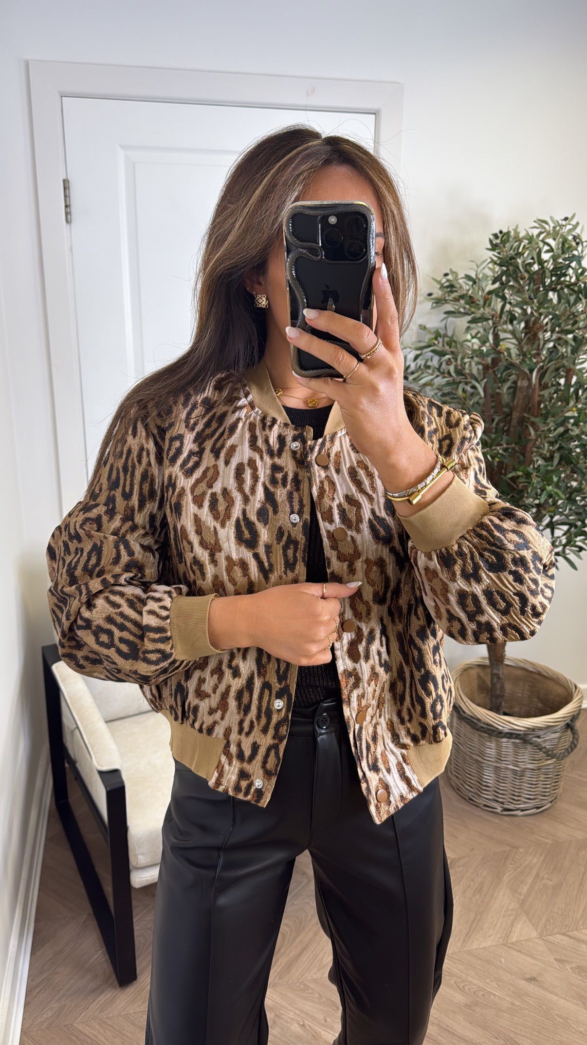 LORNA leopard bomber jacket